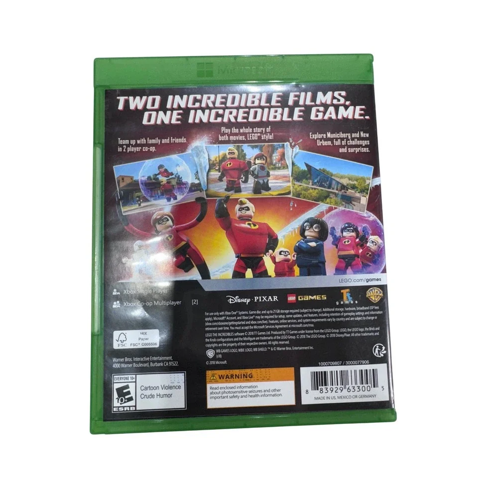 Warner Bros. LEGO The Incredibles Xbox One Video Game‎ Disney Pixar Tested